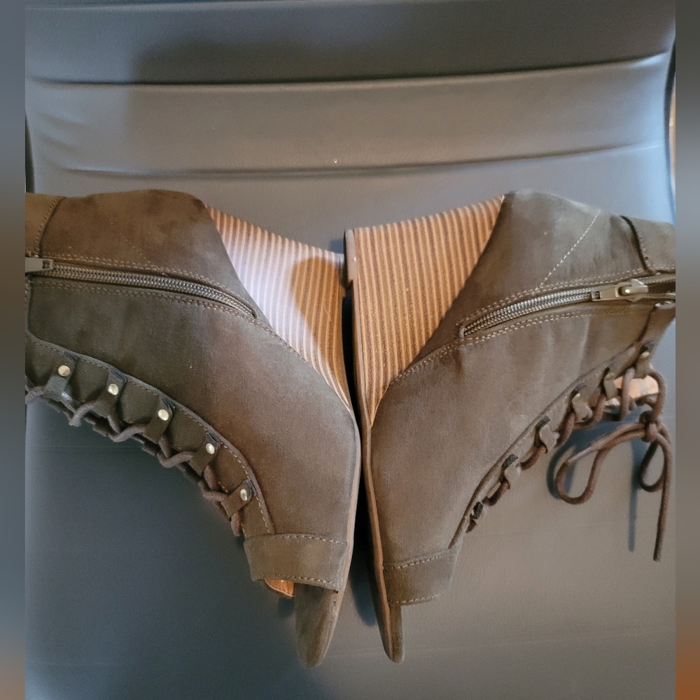 Wedge Open Toe Booties - Picture 2 of 4